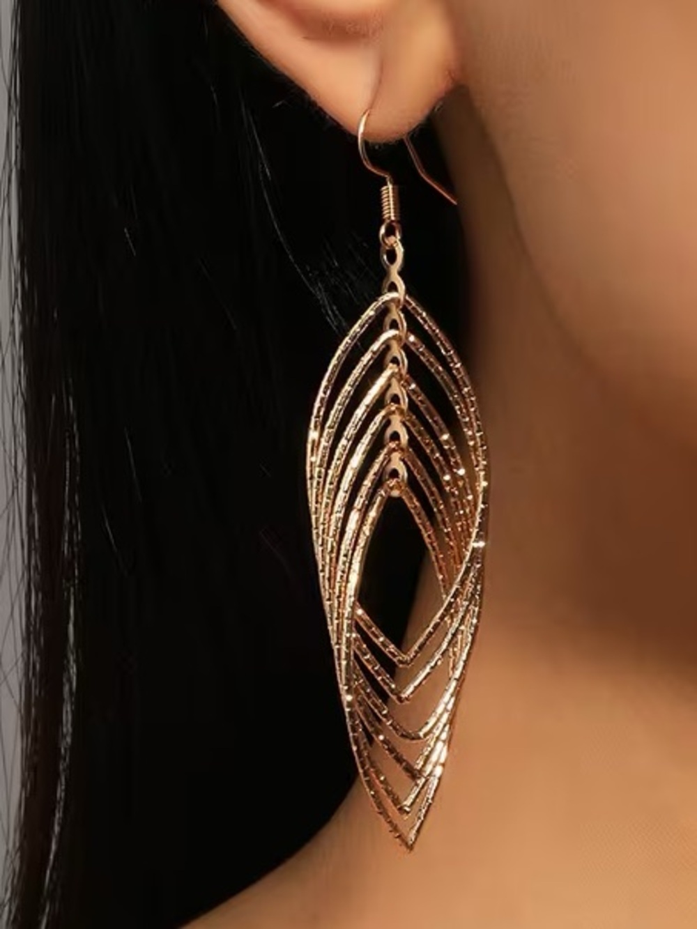 Gold Leaf Dangle Earrings - Elegant Women's Jewelry